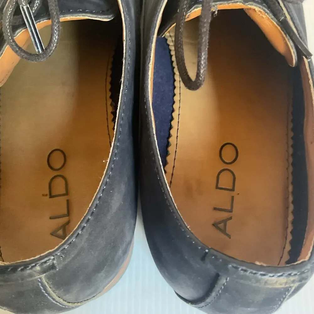 ALDO Viralian-2 Men’s Navy blue Lace Up Dress Shoes 9.5 Minimalist Oxford Style